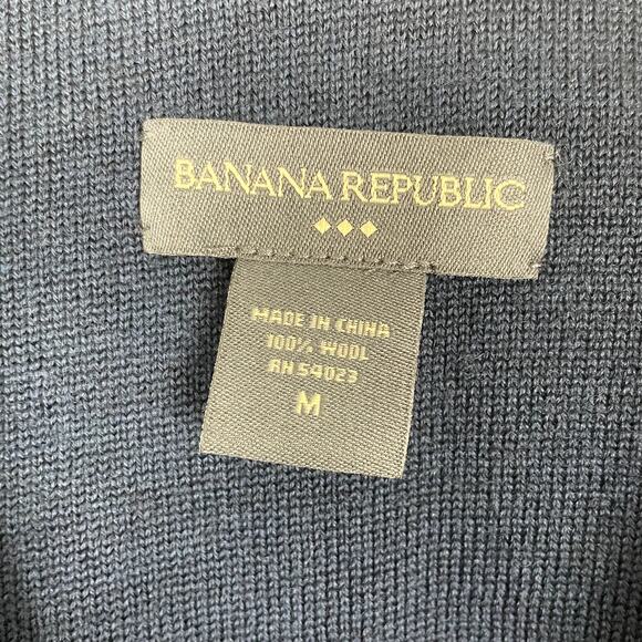 Banana Republic 100% Wool Blazer Jacket Classic Preppy Retro Blue Size Medium - Picture 12 of 13